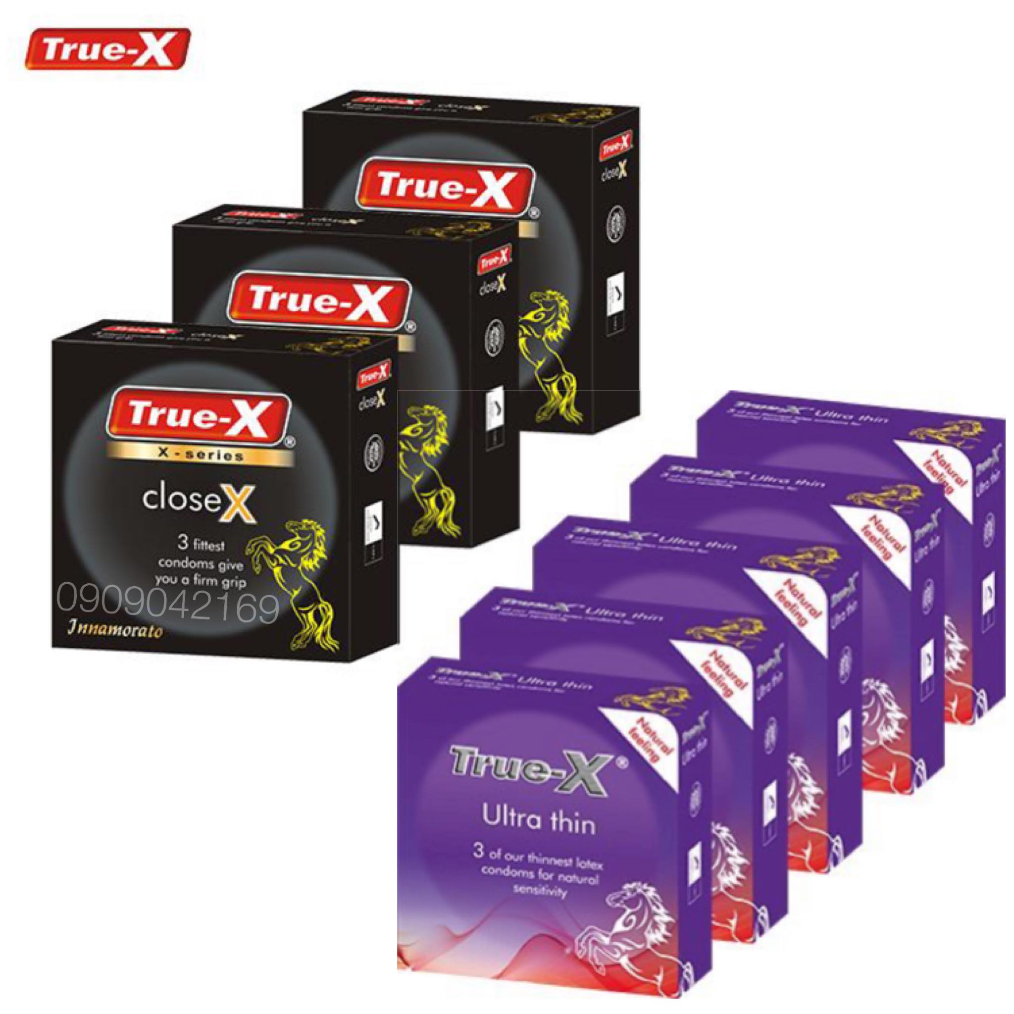 Combo 8 hộp Bao cao su size nhỏ True-X CloseX - Ôm sát + Ultra Thin Siêu Mỏng (18 chiếc)