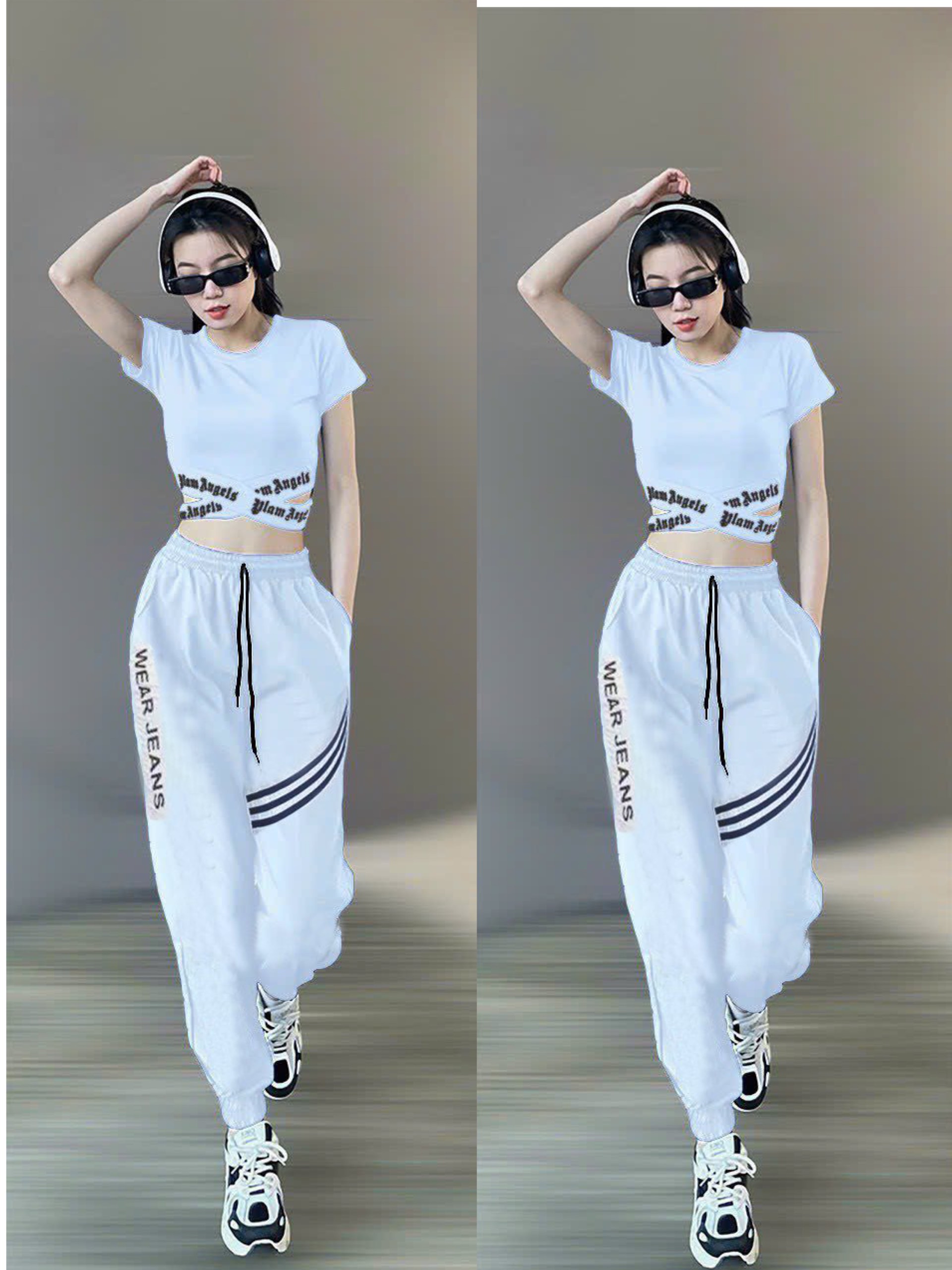 Bộ thể thao nữ, quần chất gió,áo chất thun lạnh thể thao
