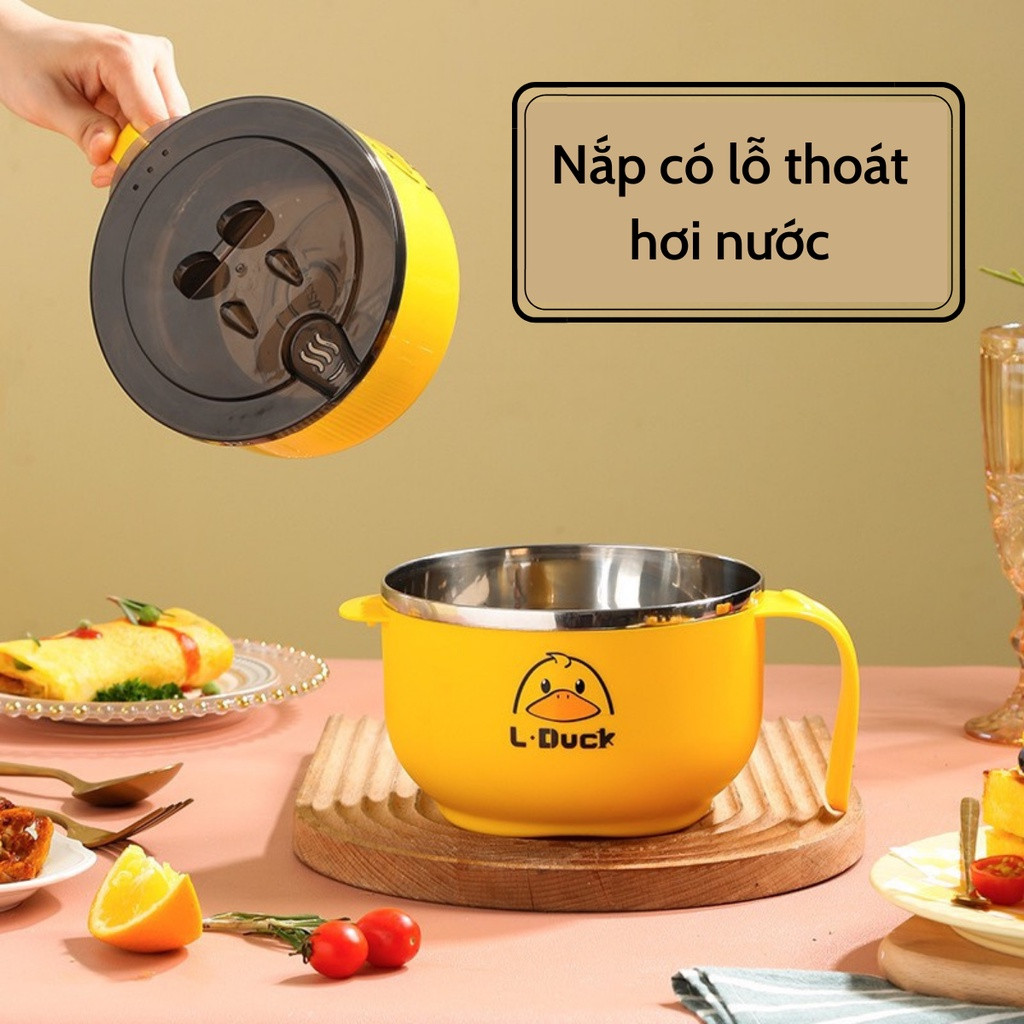 Tô ăn mì 900ml nắp có giá đỡ điện thoại