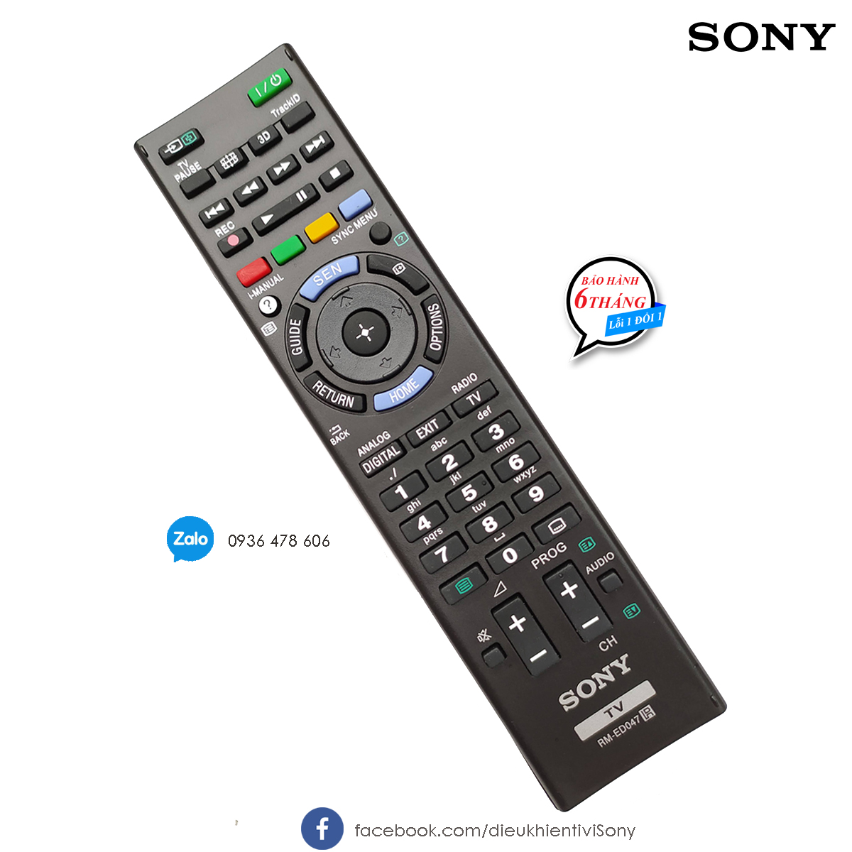 Remote điều khiển TV Sony LED RM-ED047