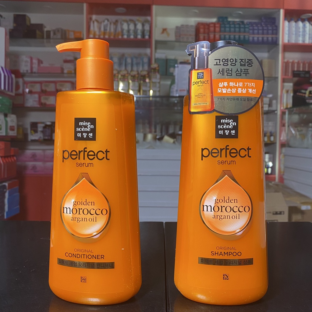 Cặp dầu gội xả missen vàng perfect serum golden morocco argan oil 680ml