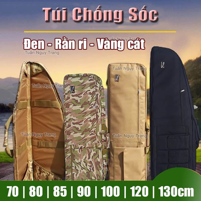 Túi Chống Sốc PCP - Túi Chống Sốc Cần Câu Cá dài từ 70cm đến 1m3 đủ màu vàng, rằn ri, đen