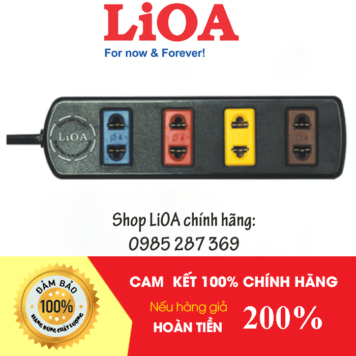 Ổ cắm điện lioa, 4 ổ cắm, dây dài 3m/5m. mã: 4tc