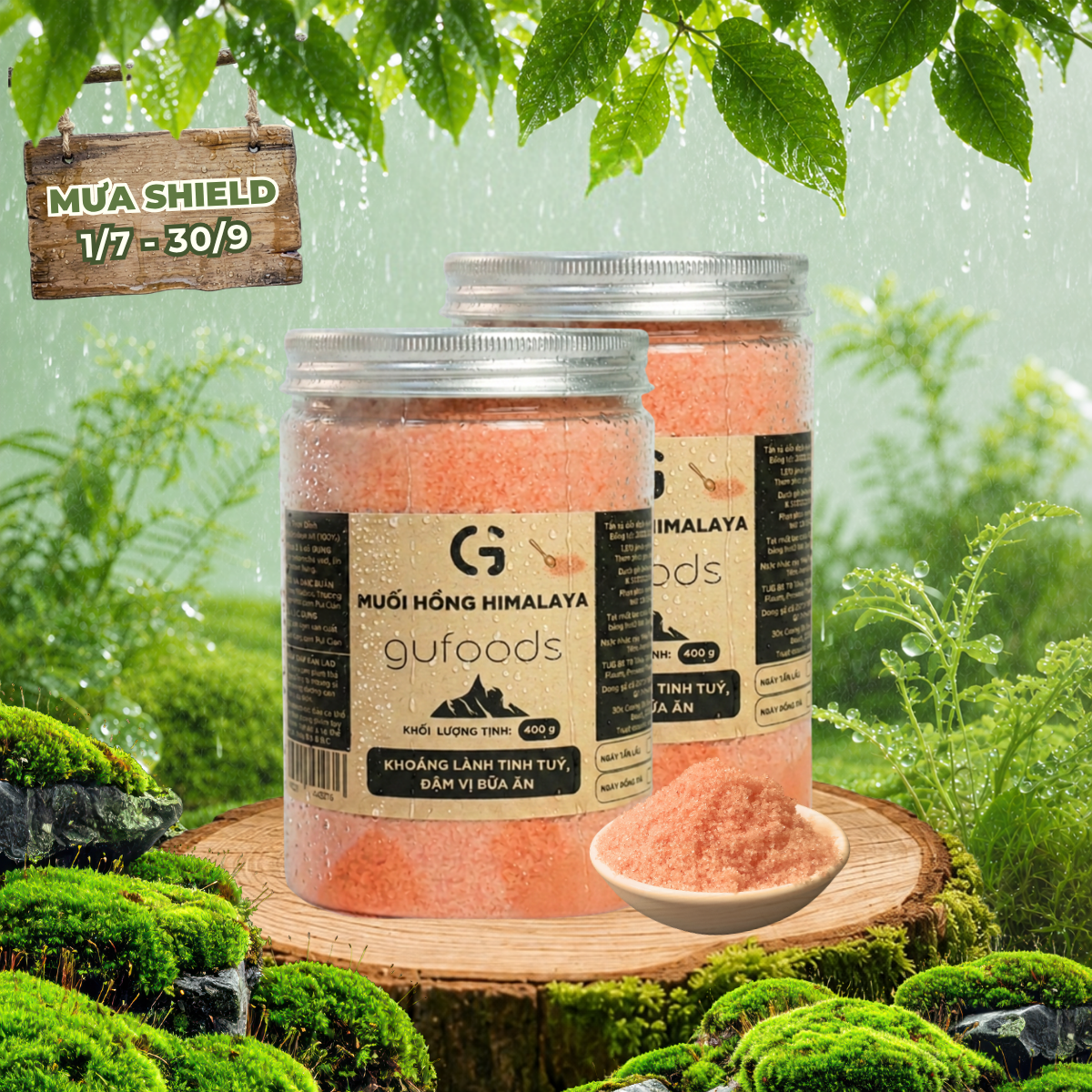 Combo 2 Muối hồng Himalaya GUfoods - Tự nhiên, Giàu khoáng chất vi lượng, Không phụ gia, Không tinh chế