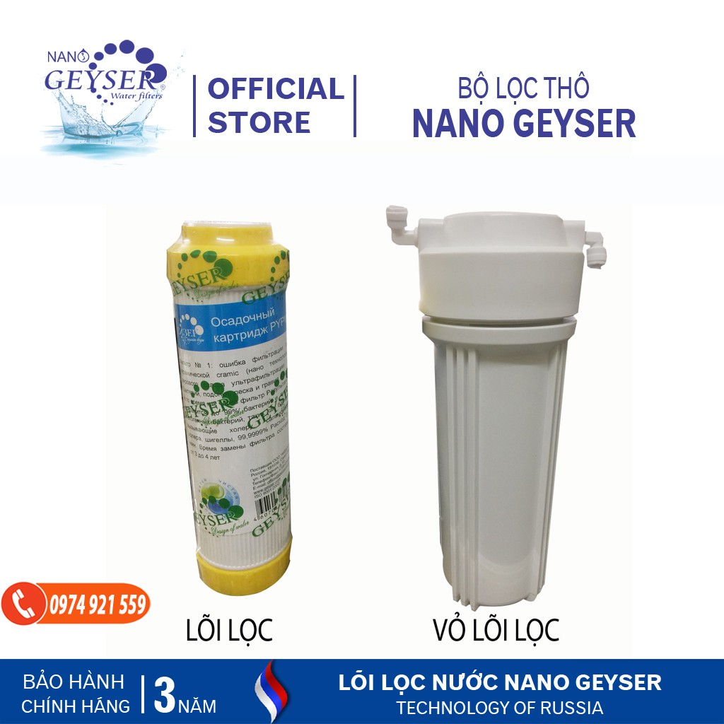 [ Hàng chính hãng-Cao cấp-Lỗi-Đổi mới ] lõi lọc thô 10 Inch-lõi lọc làm mềm nước- lõi Cation-máy lọc nước Nano Geyser Ecotar- công nghệ Nga