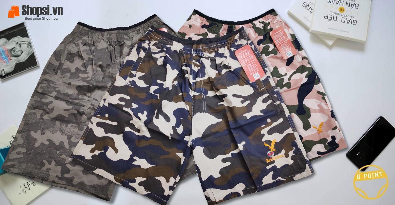 Quần short nam chất cotton họa tiết rằn ri