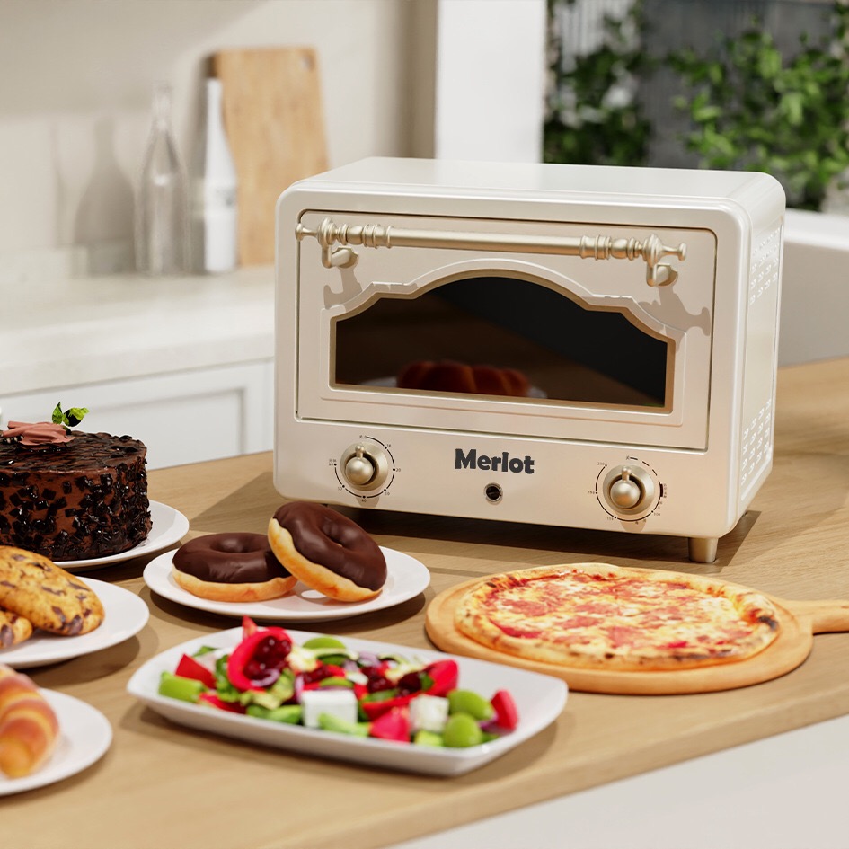 Lò nướng Urban Splash phong cách retro, hoàng gia 10L chính hãng của Anh