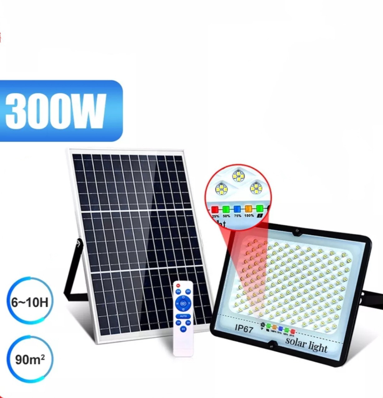 Freeshipmax đèn năng lượng mặt trời đèn pha năng lượng mặt trời 300w đèn pha sao 300w