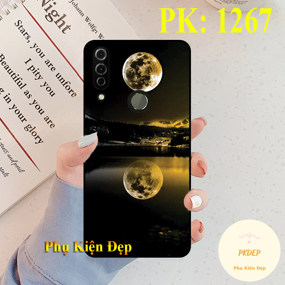 Ốp lưng Vsmart Joy 3 dẻo đen in hình mặt trăng vàng