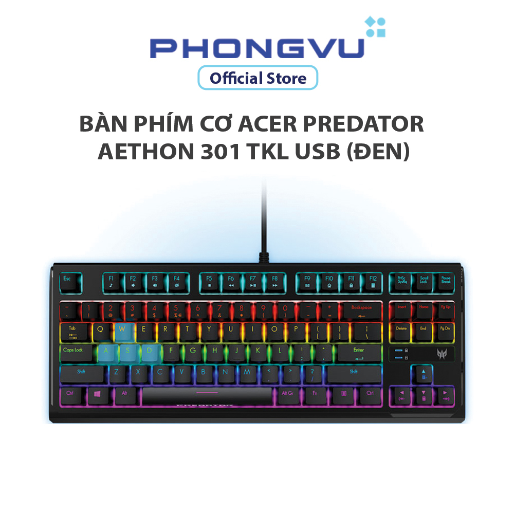 Bàn phím cơ Acer PREDATOR Aethon 301 TKL USB Đen - Không bảo hành