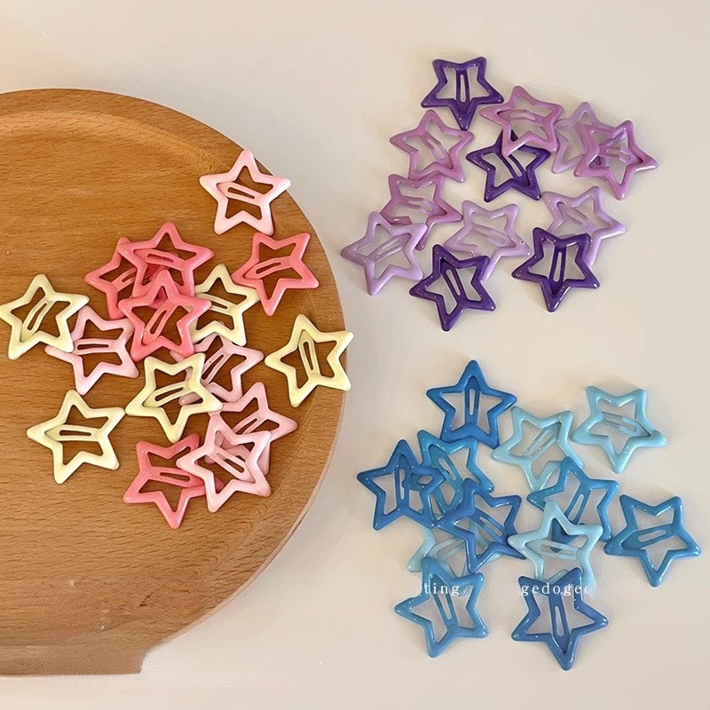Kẹp tóc nữ xinh hình ngôi sao màu pastel phụ kiện tóc nữ dễ thương