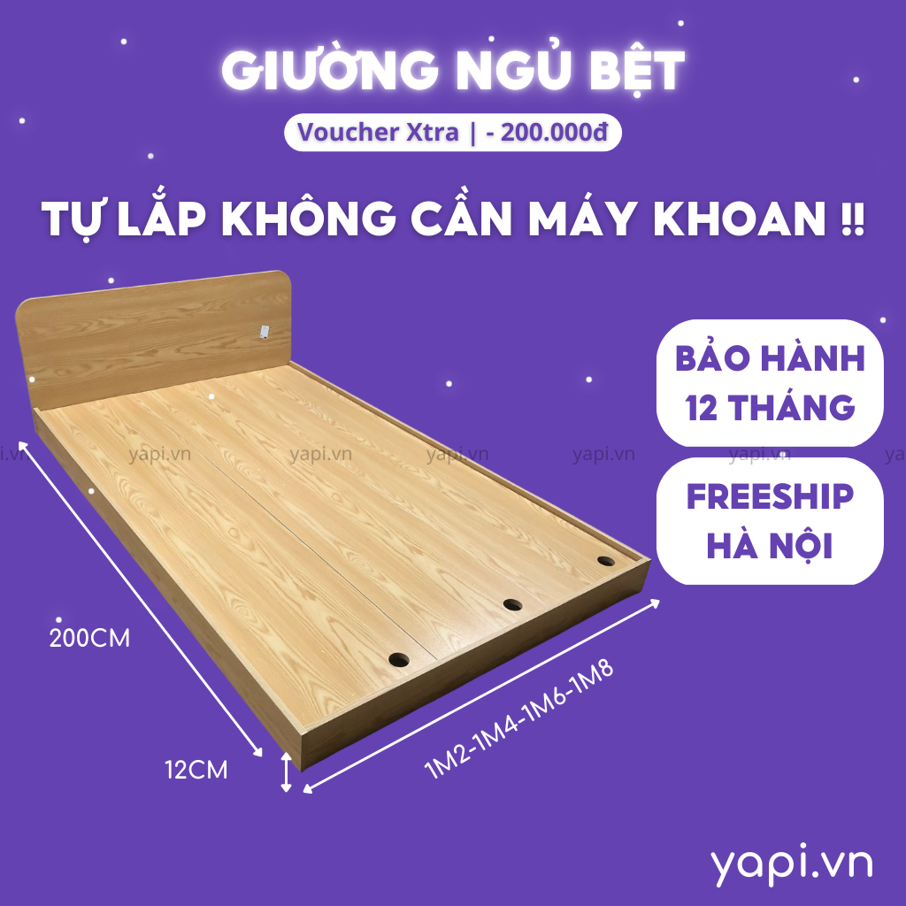 Giường ngủ cho bé thiết kế dạng bệt dễ dàng lắp ráp - Nội thất phòng ngủ Yapi