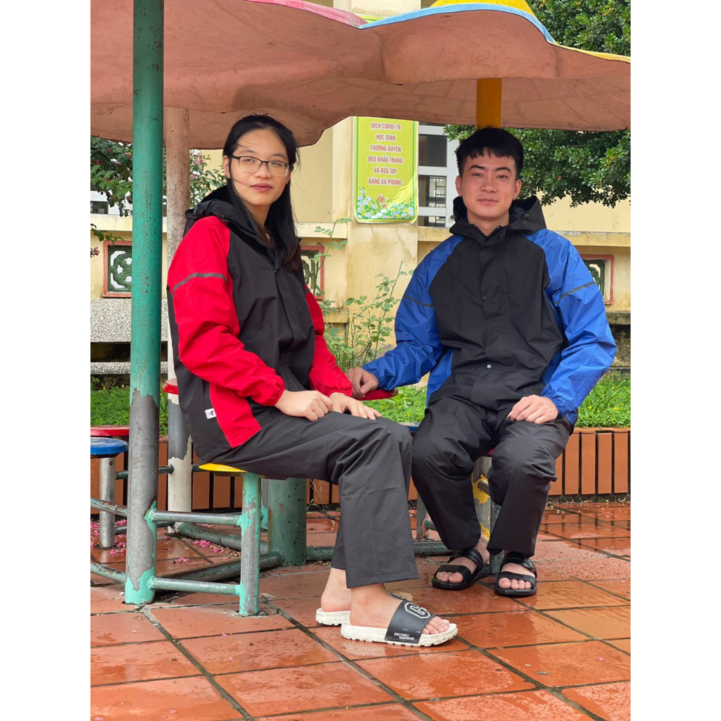 Áo mưa 2 lớp thay áo gió