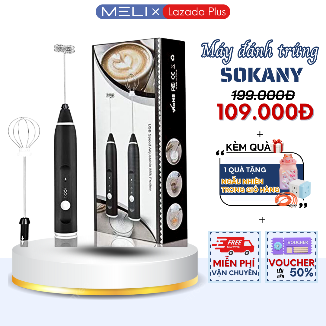 Máy đánh trứng cầm tay sokany máy đánh cà phê cầm tay 3 cấp độ, máy đánh bọt cà phê trà trứng gà, máy đánh trứng mini - tháo rời tiện lợi vệ sinh
