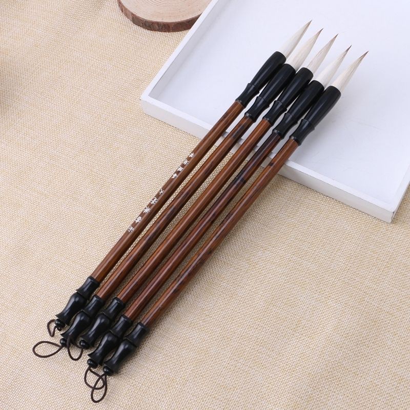 Cọ thư pháp lông dê thân gỗ