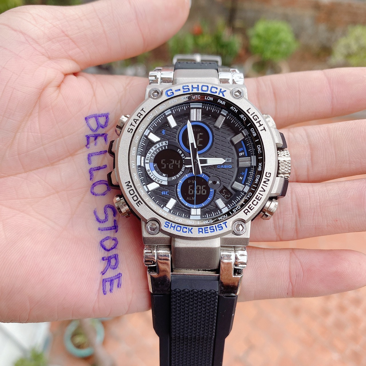 Đồng hồ thể thao G-Shock MTG-1000 Màu Bạc dây cao su,Kim điện tử tự đông,Chống nước 200m,Gshock MTG1000