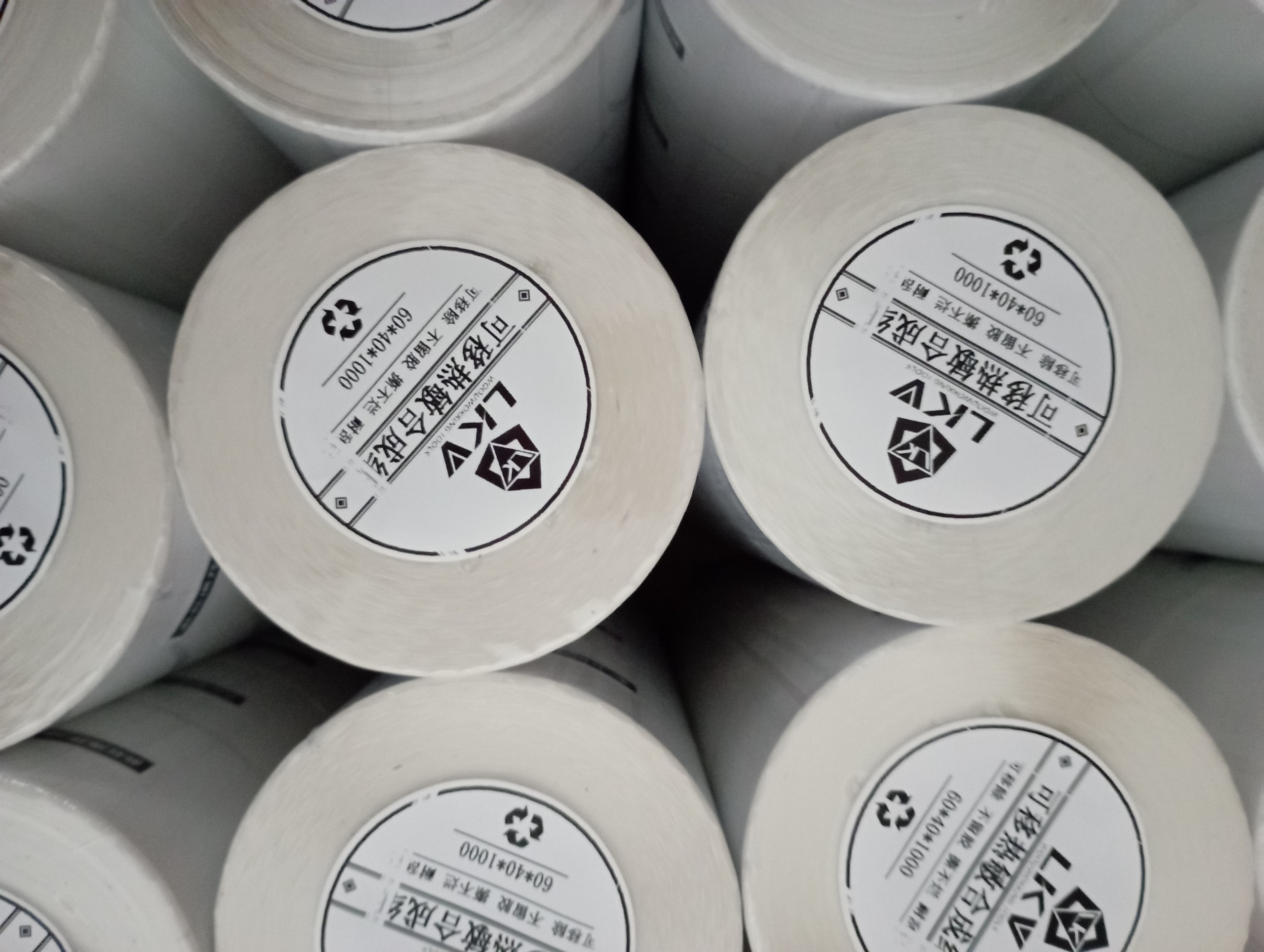 Giấy in tem polyme 60x40mm 1000 tem. tem in nhiệt pvc 1000trang