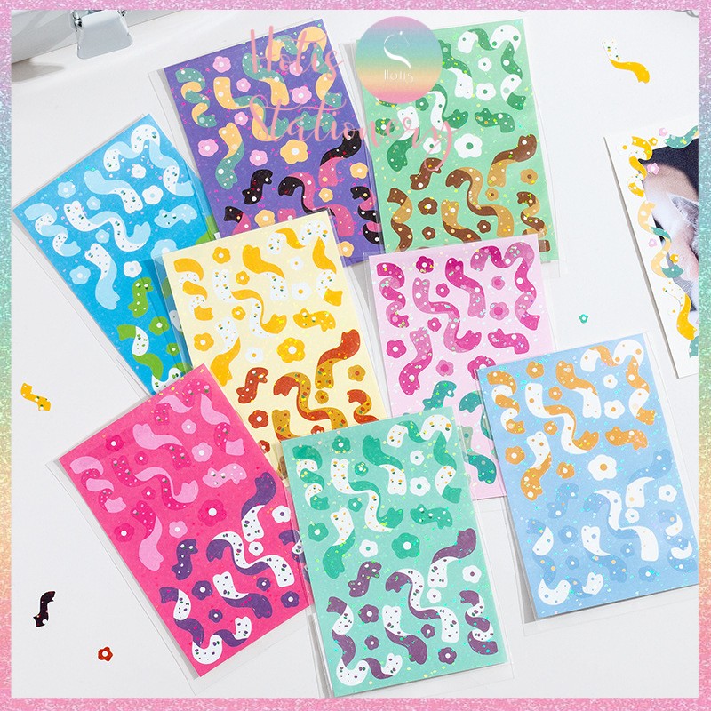 HOTIS Sticker ruy băng hoa trang trí sổ tay, card, toploader