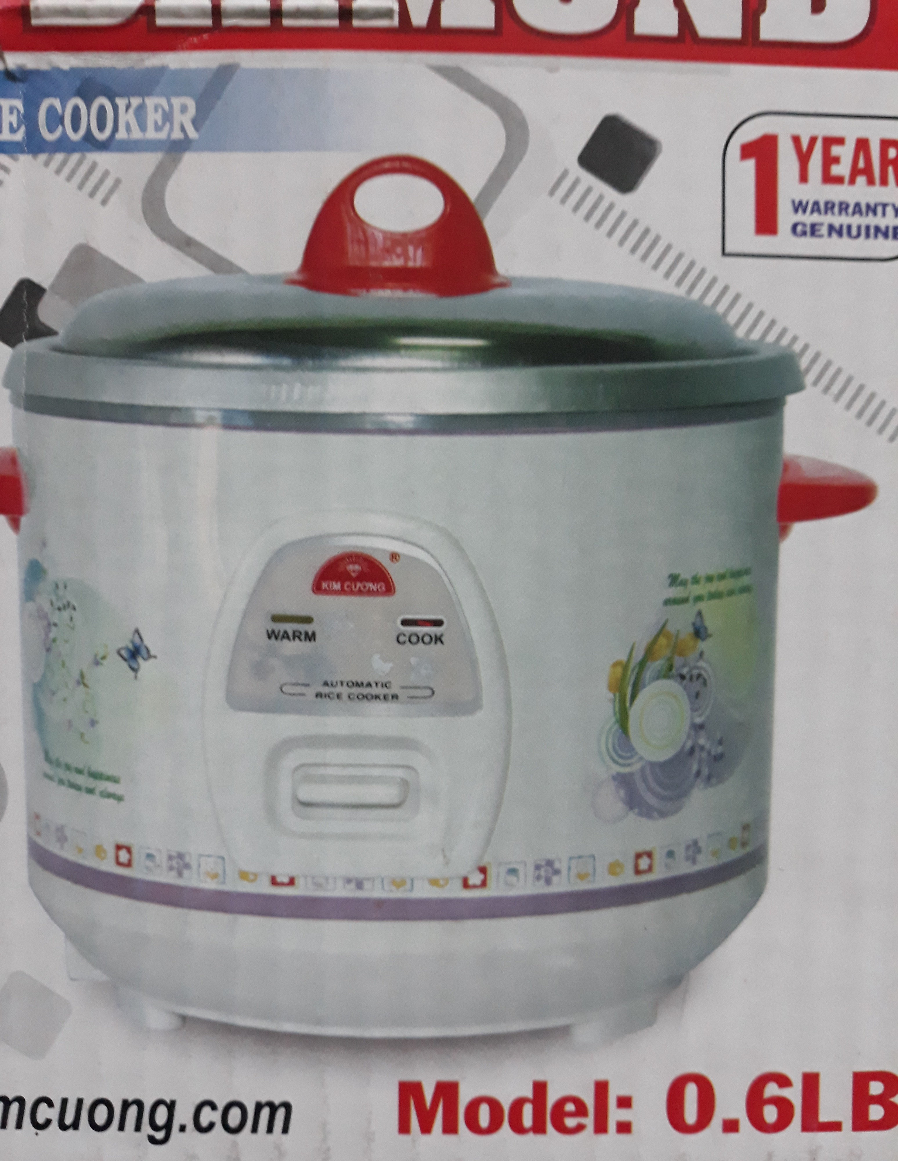 NỒI CƠM ĐIỆN KIM CƯƠNG, BH 12 THÁNG, 0,6L HÀNG CHÍNH HÃNG, NẮP RỜI, SẢN PHẨM Y HÌNH KHÔNG TRẦY SƯỚT.