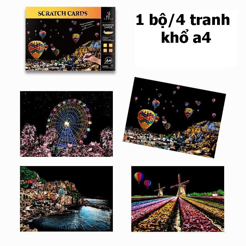 Trang cạo than tre chủ đề Phong cảnh khổ a4