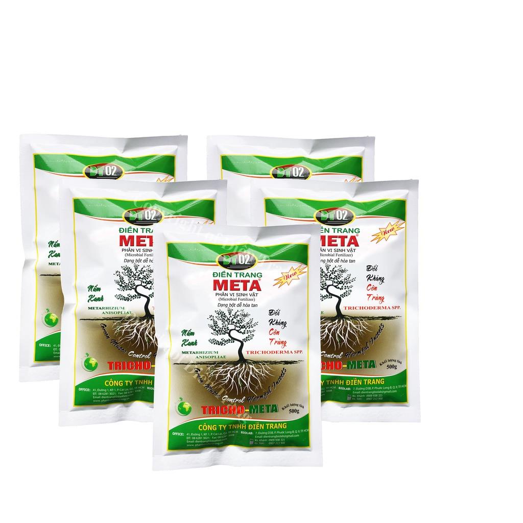 Combo 5 gói phân vi sinh vật Đền Trang-META, nấm đối kháng côn trùng, bảo vệ bộ rễ (Giao Tốc Hành)