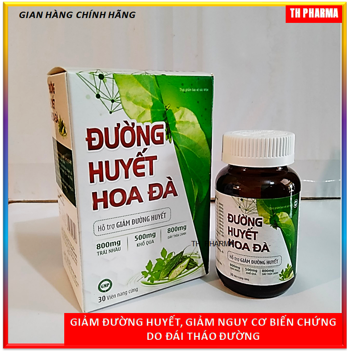 Viên uống tiểu đường ,Đường huyết Hoa Đà tuyp I, II giảm đường huyết và biến chứng tiểu đường - Đường Huyết Hoa Đà - hộp 30 viên- Chuẩn BYT