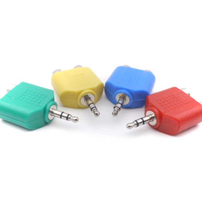 3.5mm plug to 2*RCA stereo jacks Audio and video connector of audio line