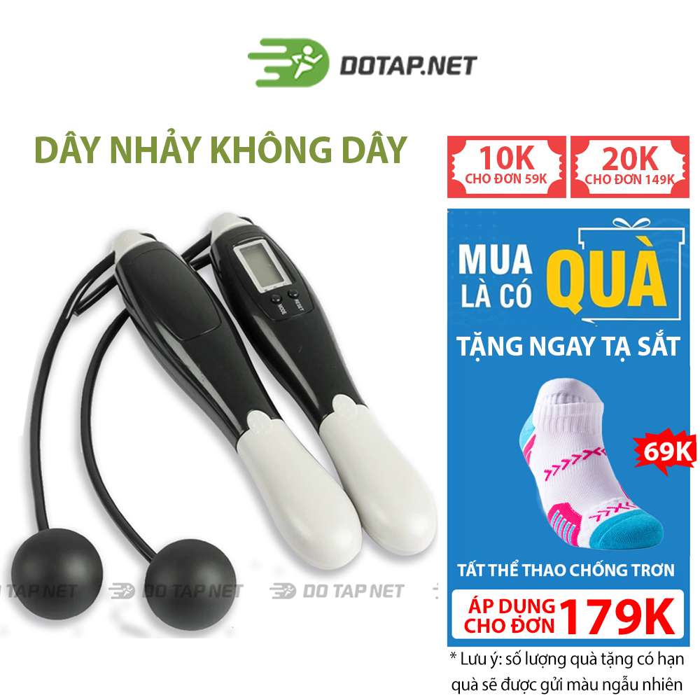 Dây nhảy thể dục đếm số vòng, dây tập không dây giảm cân tại nhà