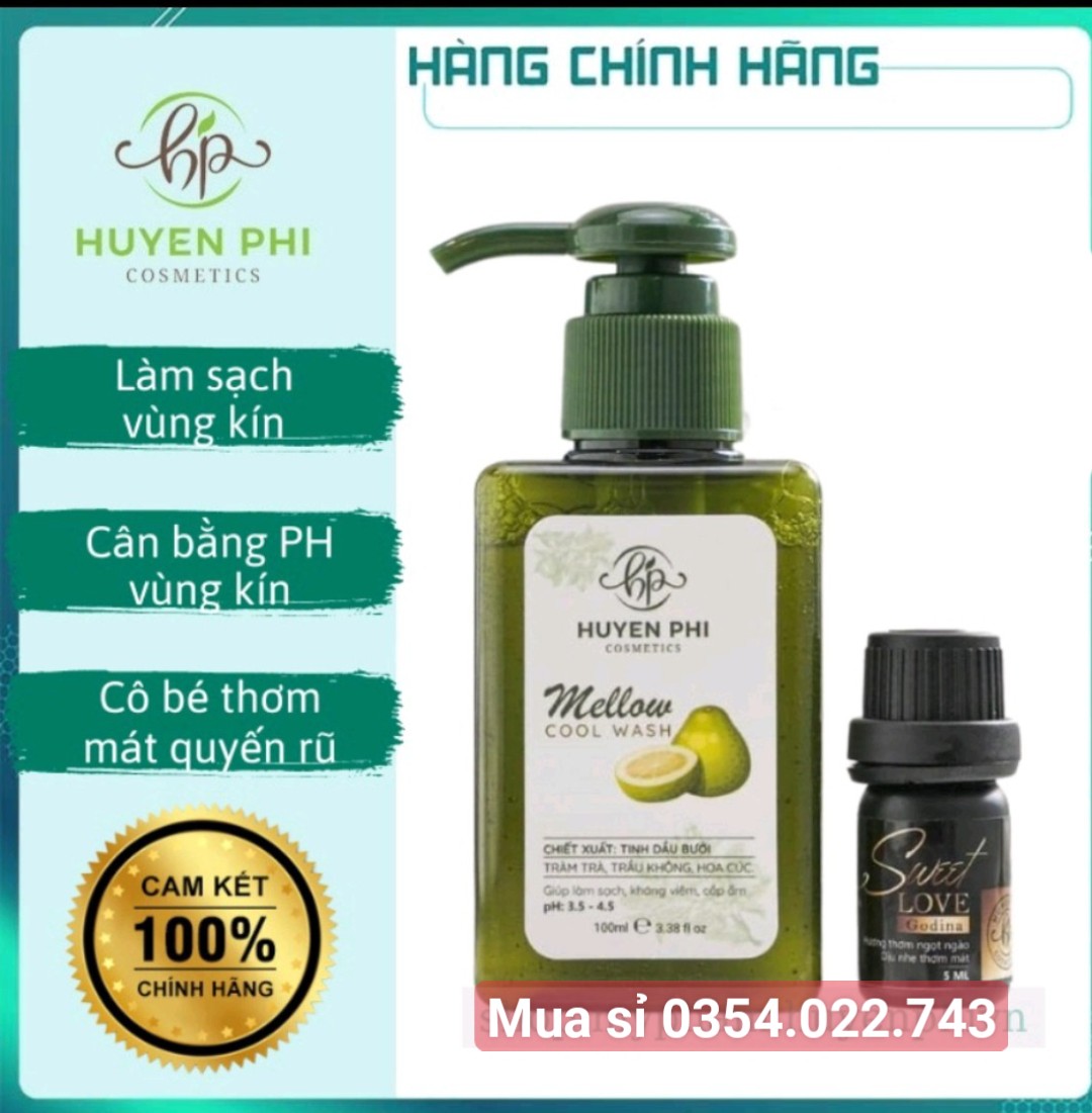 [MUA 1 TẶNG 1] Dung dịch vệ sinh Huyền Phi Mellow Cool Wash làm sạch cân bằng PH vùng k.ín giúp cô bé thơm mát quyến rũ