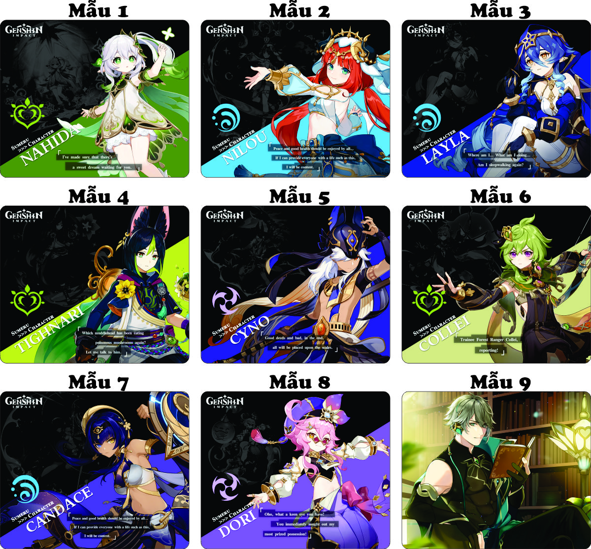 [HCM](in hình theo yêu cầu)Lót chuột máy tính chơi Game Genshin Impact kích cỡ bàn di chuột lớn 20x24cm chất liệu mouse pad bằng cao su có thể đặt in hình theo yêu cầu