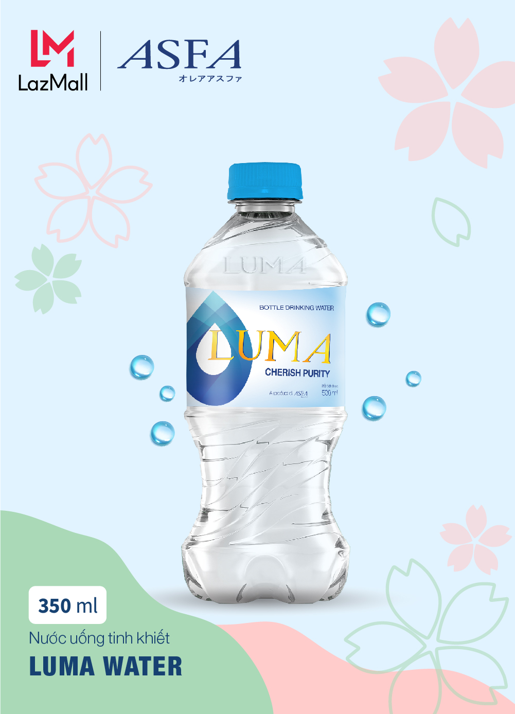 thùng 24 chai nước tinh khiết luma water 350ml 1