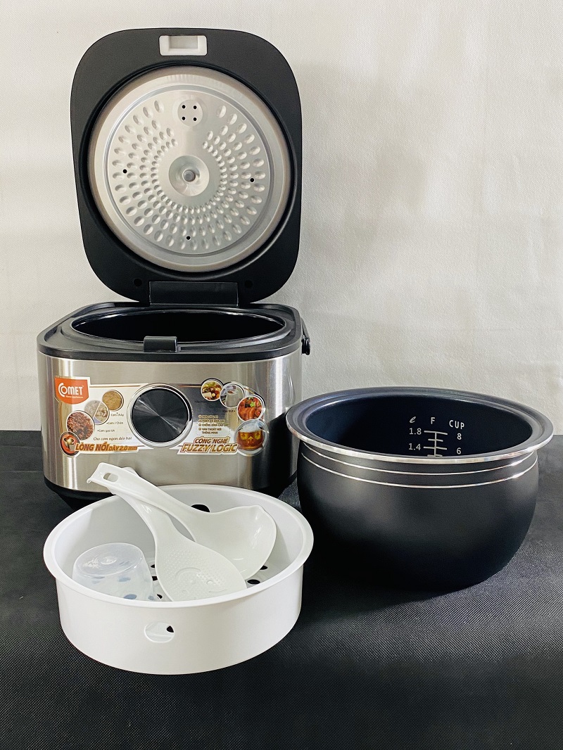 NỒI CƠM ĐIỆN TỬ COMET CM8088 1.8L CÔNG SUẤT 860W - LÒNG NIÊU CHỐNG DÍNH