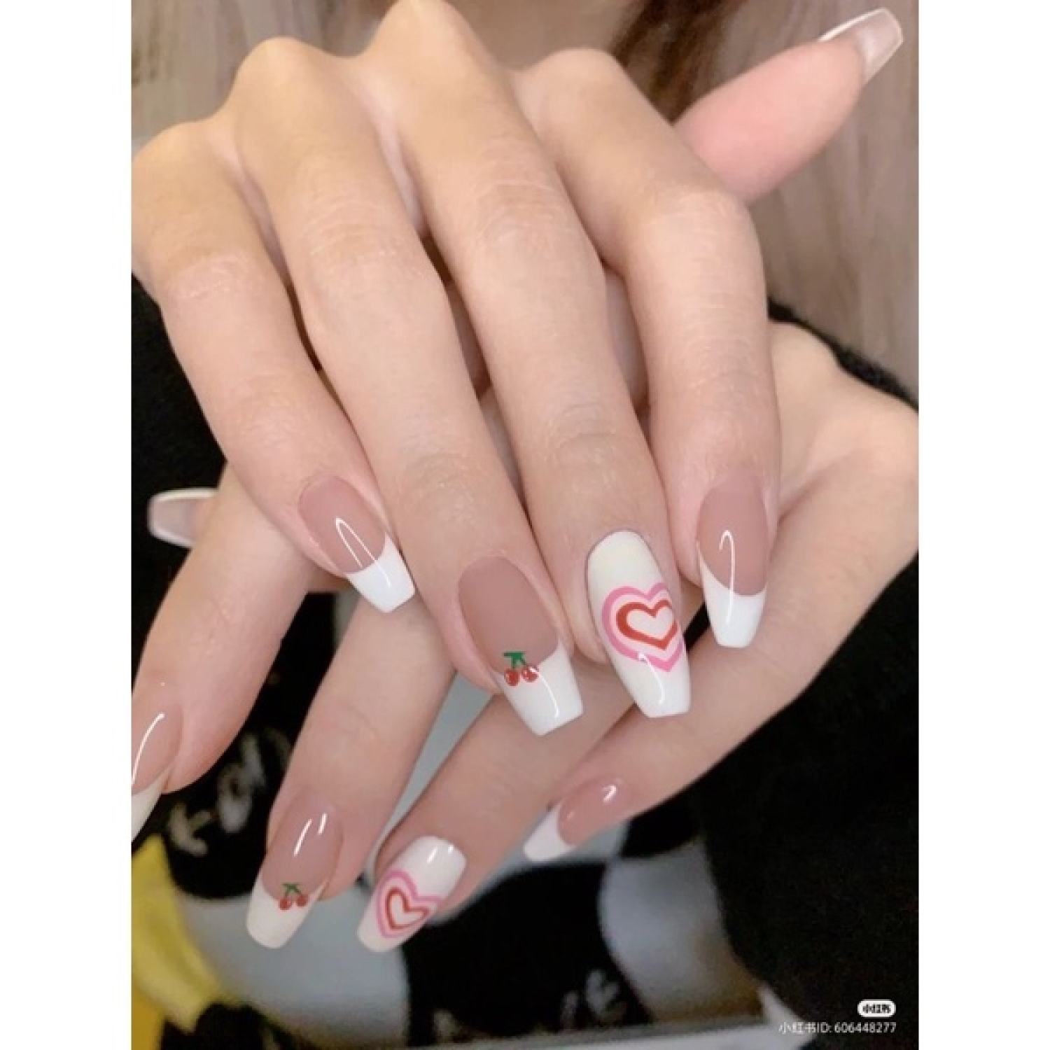 Móng giả thiết kế theo yêu cầumẫu nail tone đỏ trái tim  Lazadavn