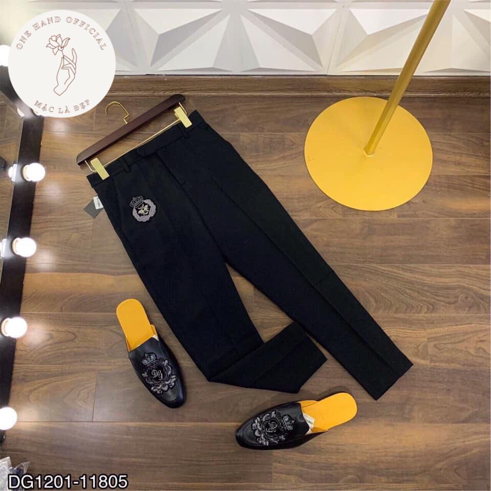 Quần Vải Nam 💕1hand💕 Quần Tây Nam Đen Thêu Họa Tiết Ong Trắng Dáng Ôm Ống Bó Hàn Quốc - Mặc Là Dẹp - Mã LGT78