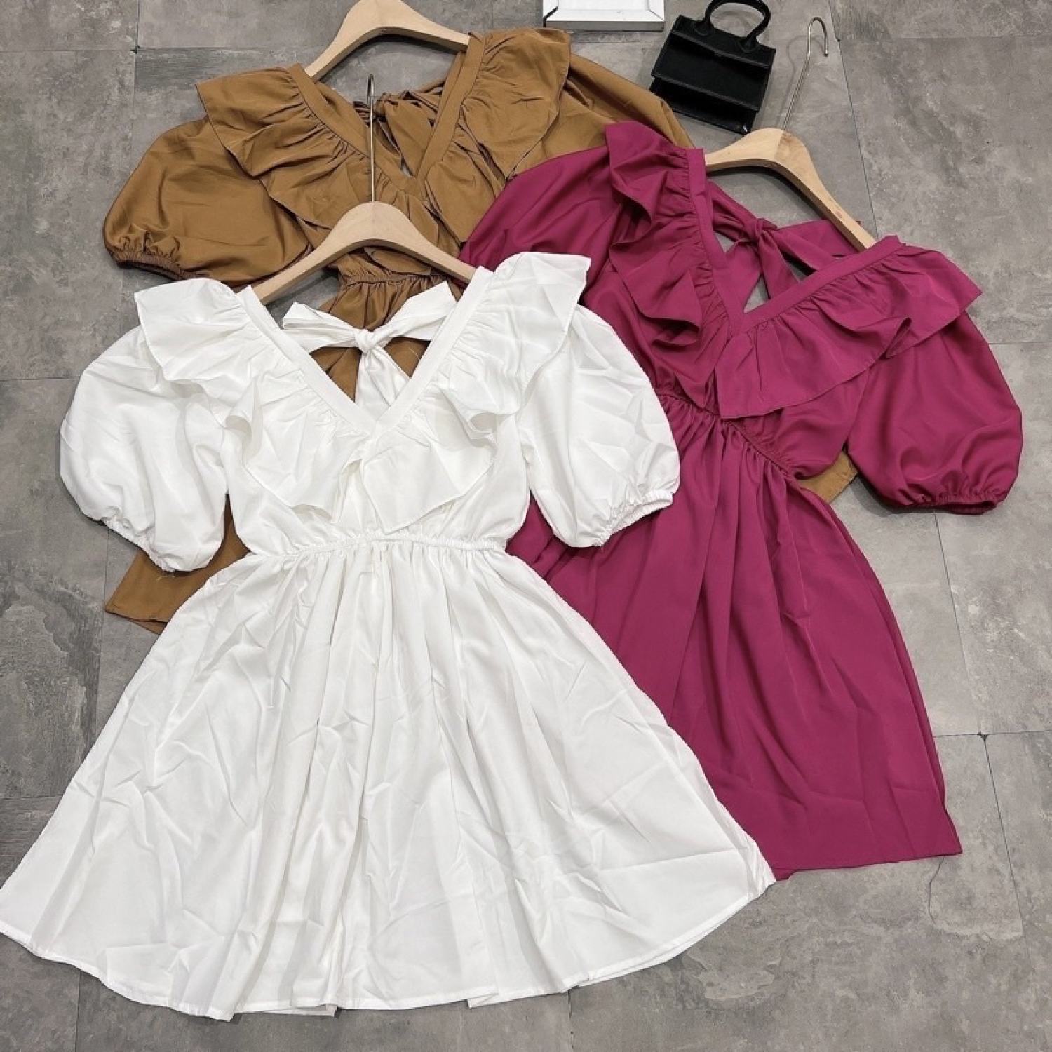Đầm babydoll cổ bèo bigsize 55-90kg