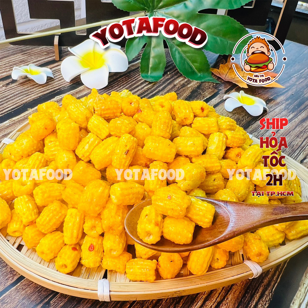  1Kg Nui Chiên Giòn Cay Vị Bơ Tỏi Yotafood Đồ ăn vặt tuổi thơ 