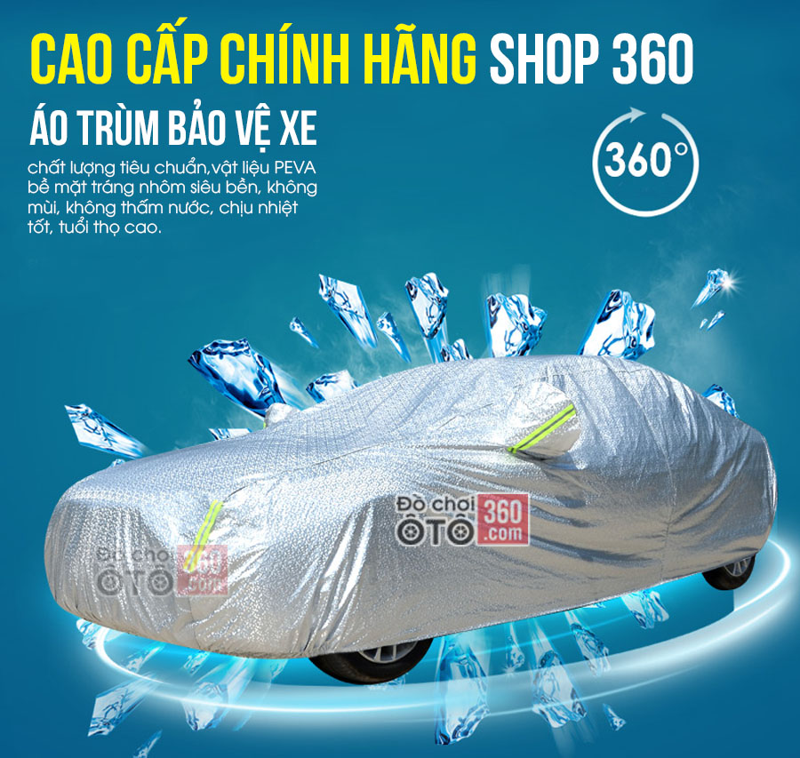 Bạt trải phủ che ô tô, áo trùm phủ xe hơi, xe ô tô tráng nhôm vân 4D cho xe 4 chỗ đến 7 chỗ theo size, phản quang chống nóng, mưa, xước sơn