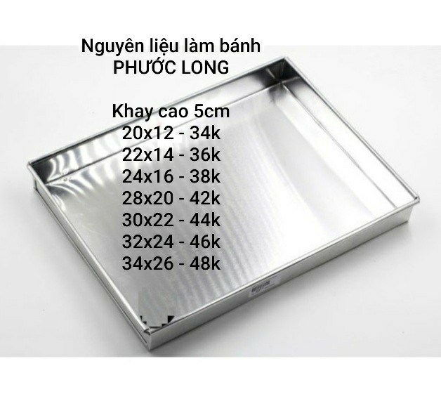 Khuôn nhôm - chữ nhật - 30 x 22 x 5cm