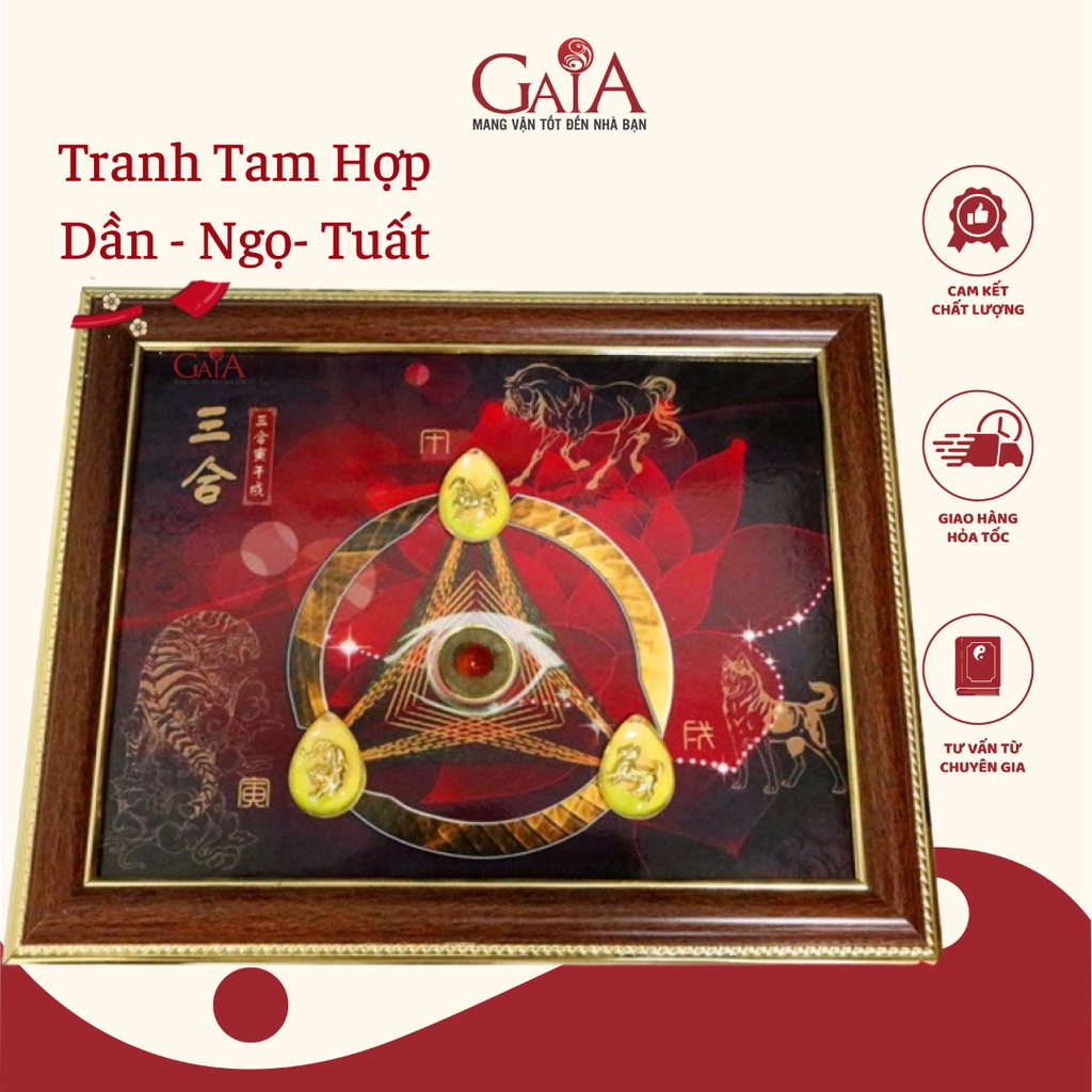 Tranh tam hợp Dần Ngọ Tuất, tranh để khắc phục vận tam tai