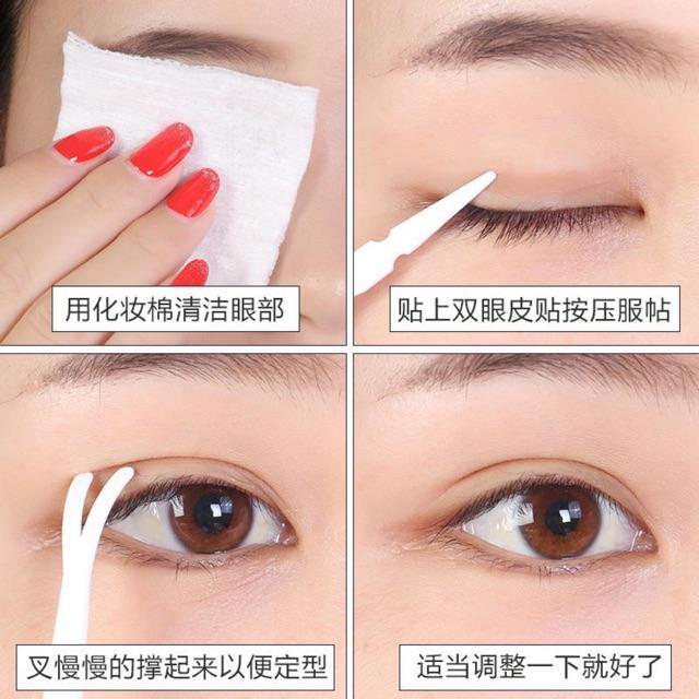 [HCM]COMBO BỊCH 40 miếng dán kích mí tạo mằt 2 mí to tròn  VÀ KHUÔN VẼ CHÂN MÀY 03 KIỂU+NHÍP GẮP