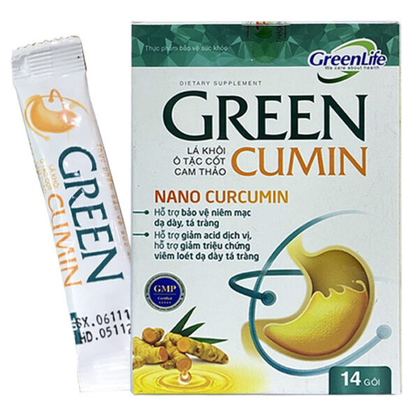 Green cumin hỗ trợ giảm các triệu chứng viêm loét dạ dày tá tràng  Hộp 14