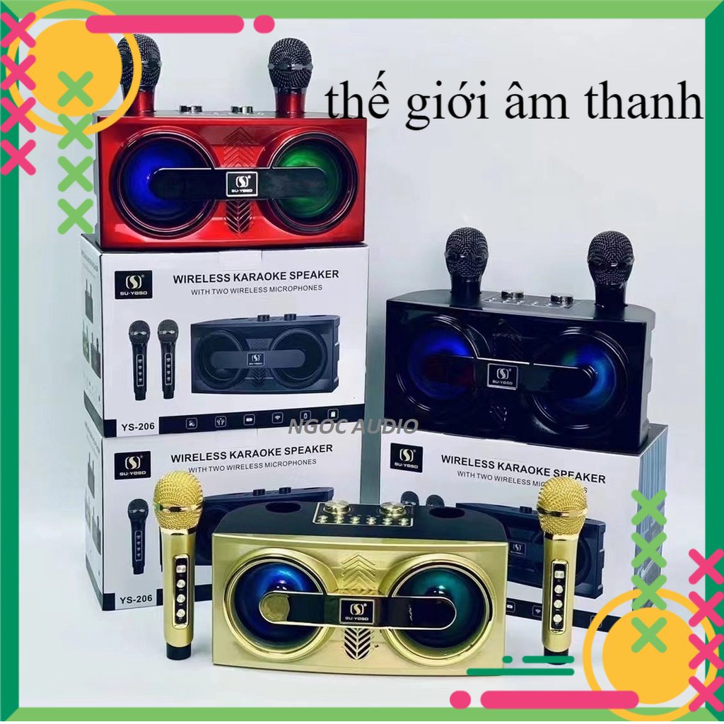 Loa Karaoke xách tay mini YS-206 Có 2 Micro Không Dây LOA BLUETOOTH KARAOKE SU-YOSD YS-206 Loa Karaoke YS-206 Có 2 Micro Không Dây Hỗ Trợ USB Loa bluetooth karaoke Su-Yosd YS-206 Loa karaoke mini YS-206 và 2 micro không dây (thế giới âm thanh)