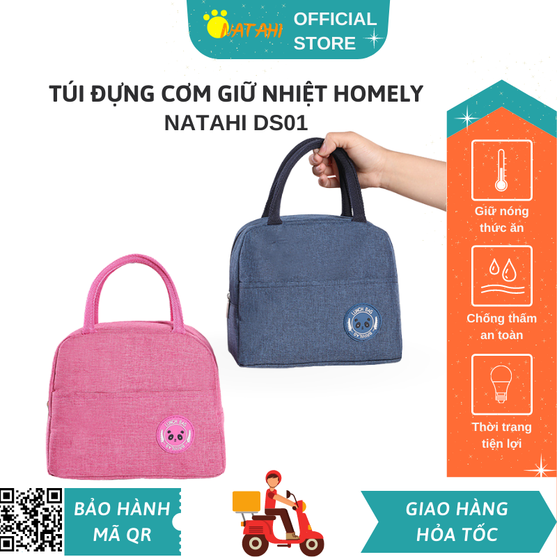 [XUẤT NHẬT] Túi đựng cơm giữ nhiệt Homely NATAHI DS01 vải Oxford 600D, đựng đồ ăn, hộp cơm, chống thấm, làm quà tặng