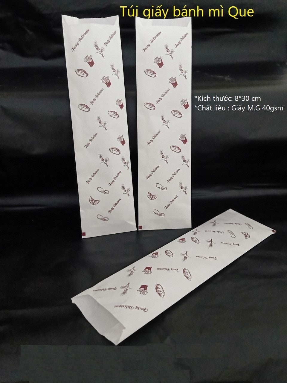[HCM]100 túi giấy đựng bánh mì que