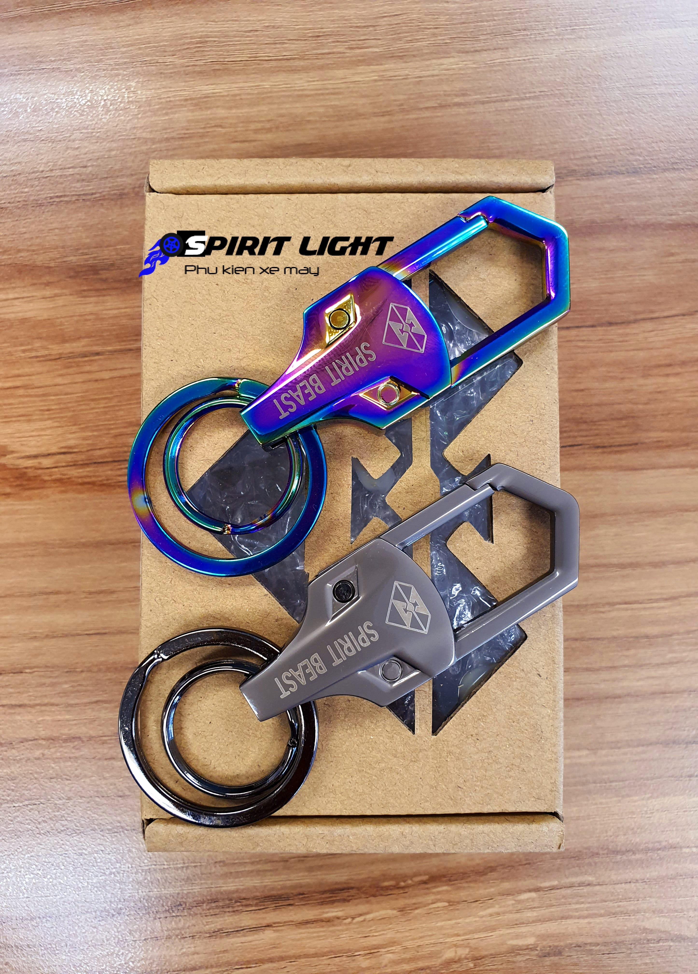 Móc chìa khóa Spirit Beast chính hãng treo quần màu titan titanium xanh tím 7 (bảy) màu , xám lông chuột