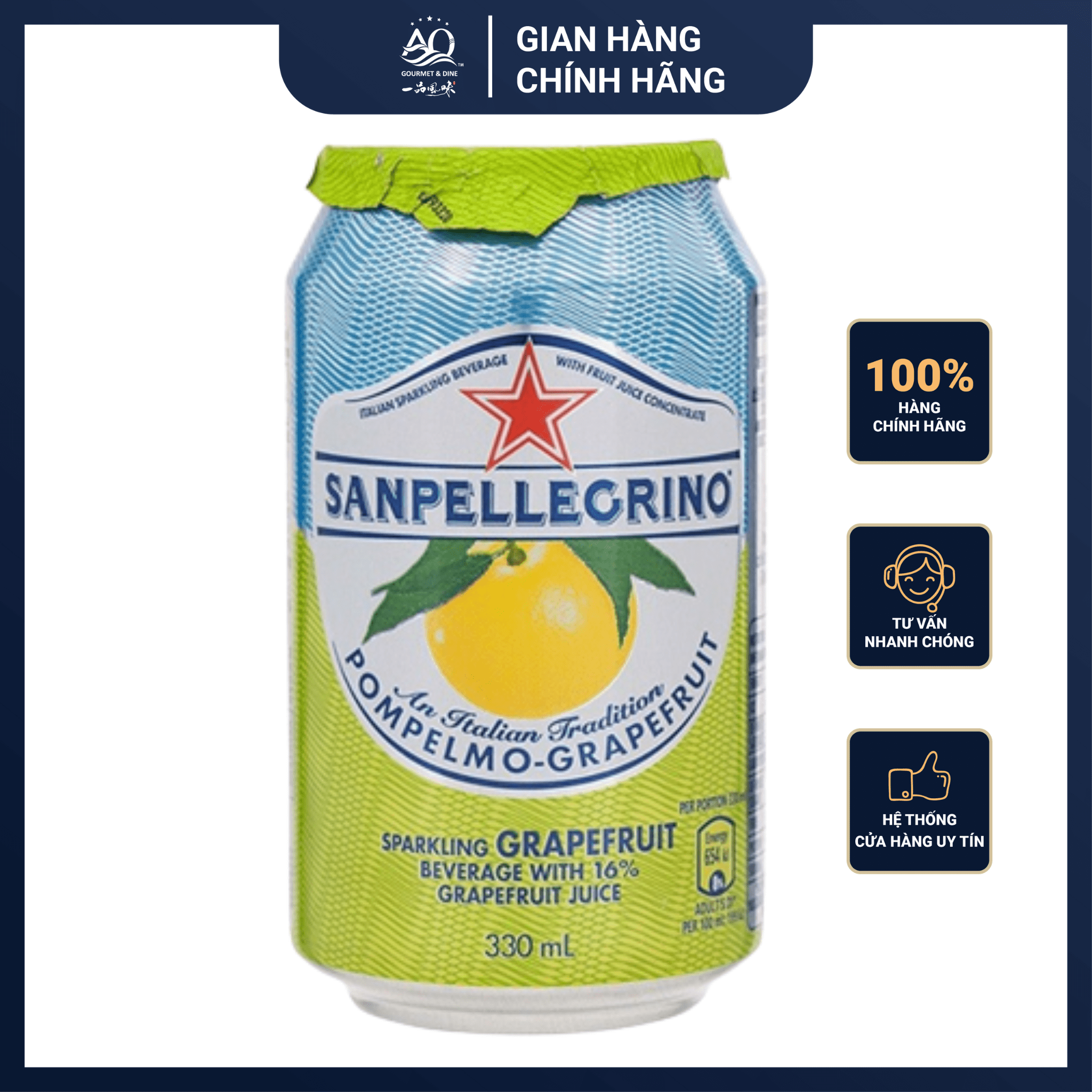 Nước Khoáng Vị Bưởi San Pellegrino Có Gas 330ml - Sanpellgrino Sparkle Drink Pompelmo 330ml
