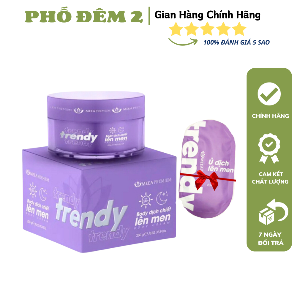Kem body trendy tím MEEA nâng tone da, kem body trắng da toàn thân dưỡng ẩm kích trắng mờ thâm