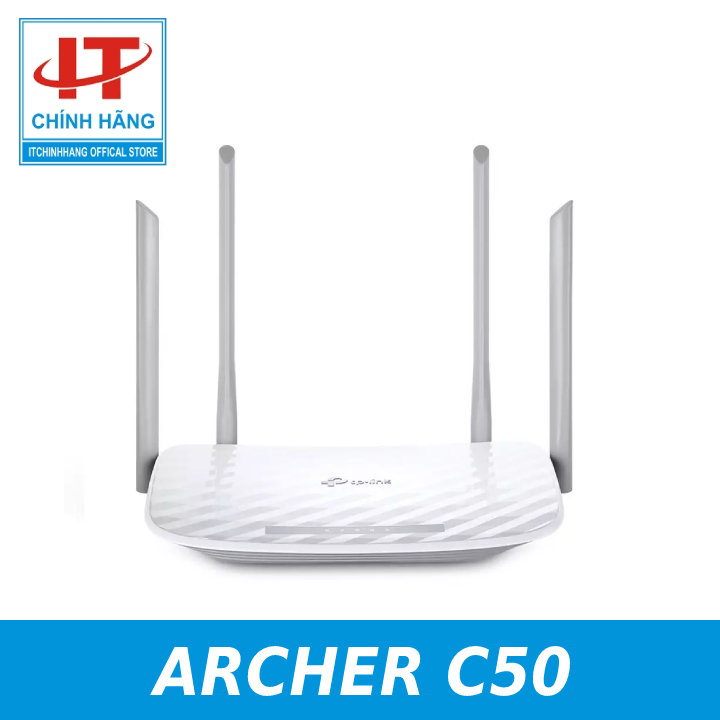 Router TP-LINK Archer C50 băng tần kép Wi-Fi AC1200, bảo hành 2 năm