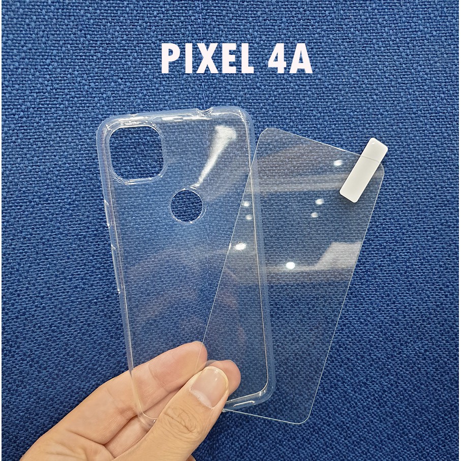 Combo ốp lưng dẻo trong suốt kính cường lực Pixel 4A