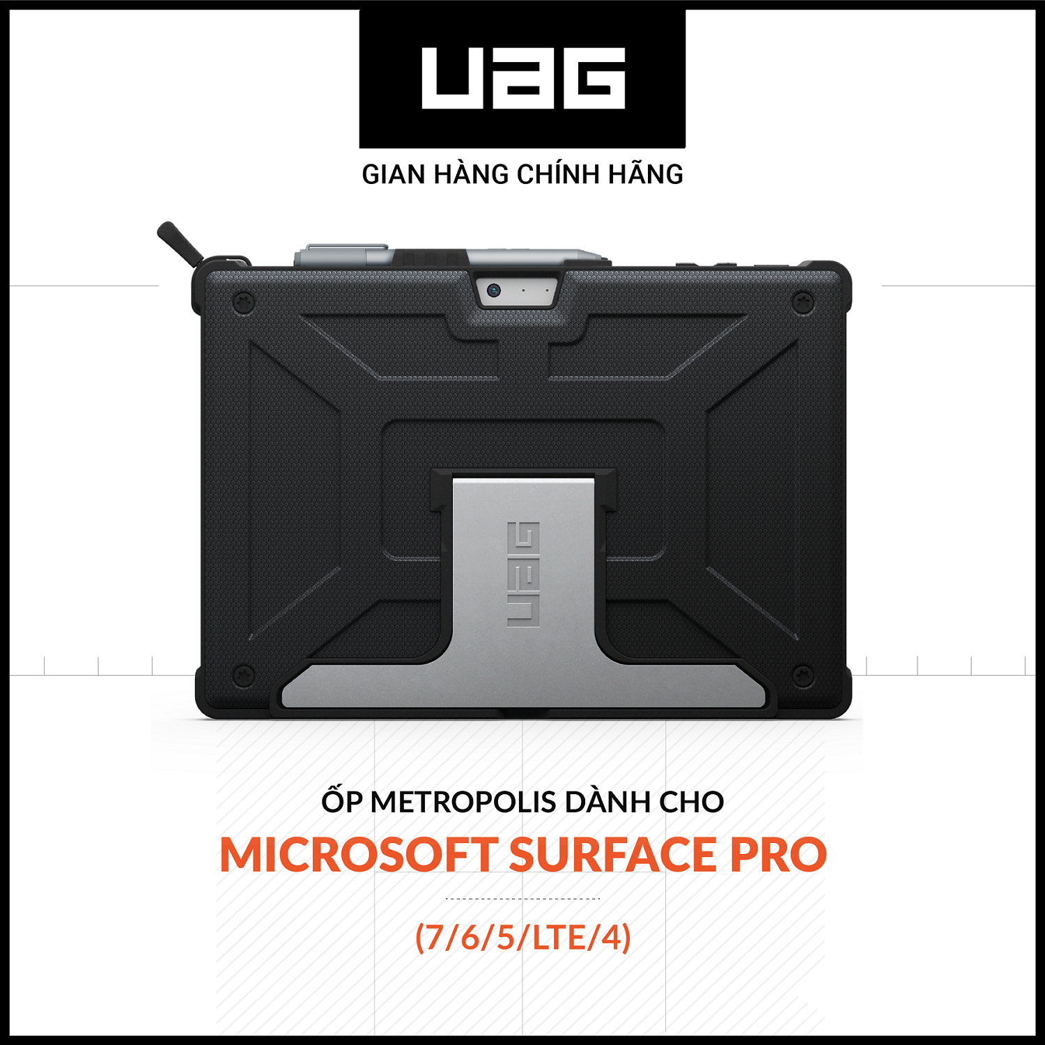 Ốp uag metropolis cho microsoft surface pro 7/6/5/lte/4
